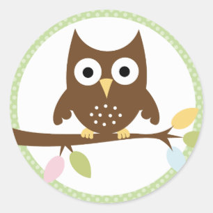{whooo is having a baby?} classic round sticker