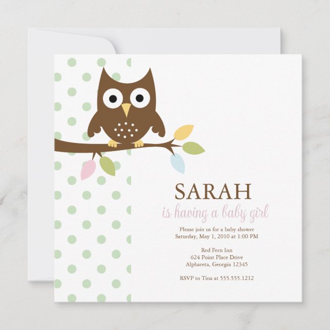 {whooo is having a baby?} invitation (Front)