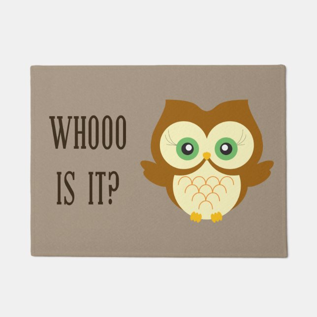 Whooo Is It Doormat (Front)
