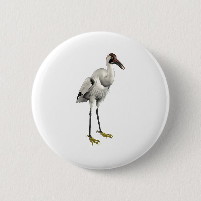 Whooping Crane 6 Cm Round Badge (Front)