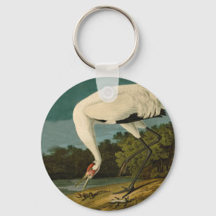 Whooping Crane Audubon Art Key Ring