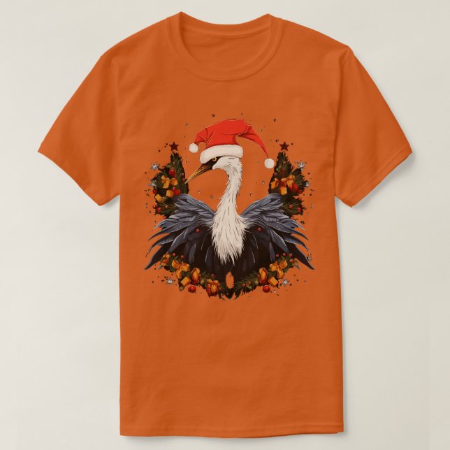 Whooping Crane Christmas T-Shirt (Design Front)