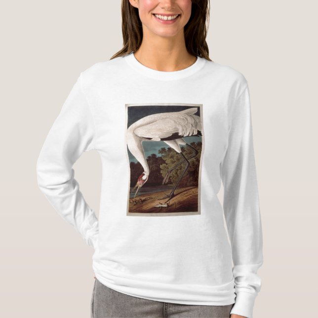 Whooping Crane, from 'Birds of America' T-Shirt (Front)