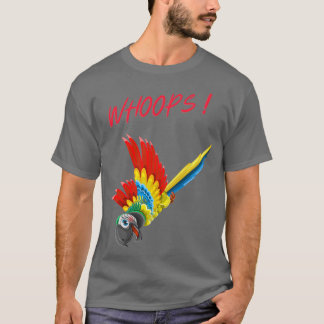 WHOOPS Funny Parrot Design T-Shirt