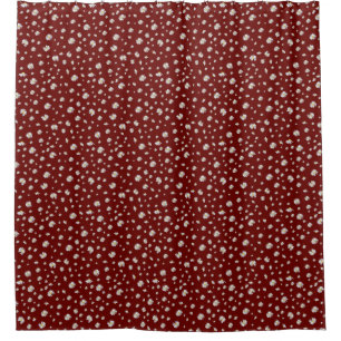 Whoopsie Daisies Dark Red  Shower Curtain