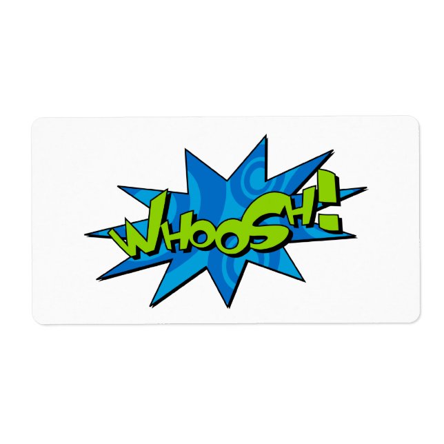 Whoosh Comic Book Sticker Label (Front)