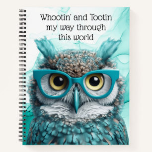 Whootin and Tootin Owl Tourette's Custom Notebook