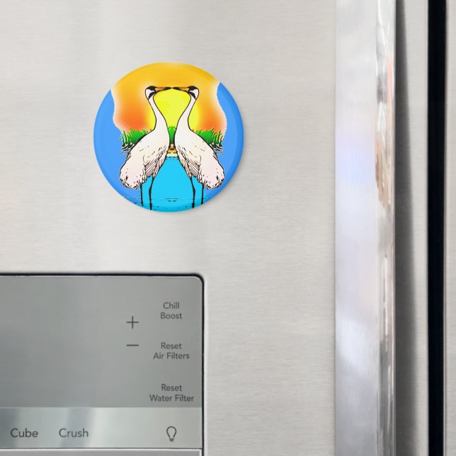 Whopping Cranes in Love Magnet (In Situ (Fridge))