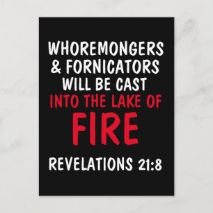 WHOREMONGERS & FORNICATORS CAST IN LAKE OF FIRE POSTCARD