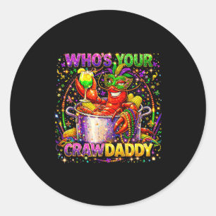 Who's crawdaddy crawfish louisiana mardi gras 2026 classic round sticker