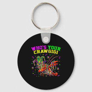 Who's crawgigi crawfish jester beads funny mardi key ring