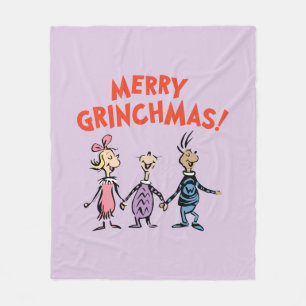 Whos Holding Hands Merry Grinchmas Fleece Blanket