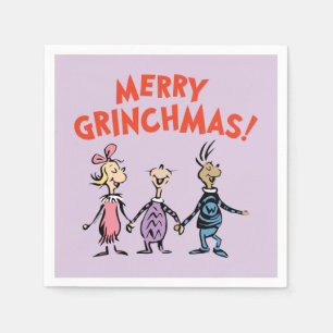 Whos Holding Hands Merry Grinchmas Napkin