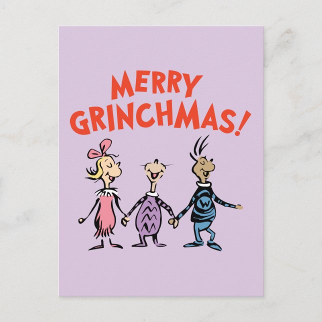 Whos Holding Hands Merry Grinchmas Postcard (Front)