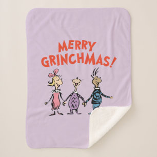 Whos Holding Hands Merry Grinchmas Sherpa Blanket