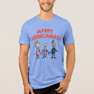 Whos Holding Hands Merry Grinchmas Tri-Blend Shirt