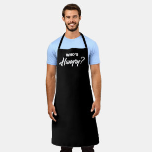 Who's Hungry? Long black cooking apron