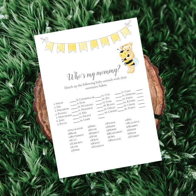 Who's My Mummy Game Teddy Bear Card (Creator Uploaded)