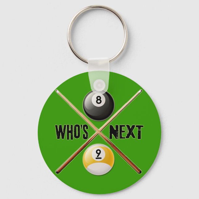 Whos Next 8 and 9 Ball Key Ring (Front)