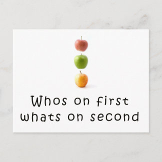 Whos on first Postcard