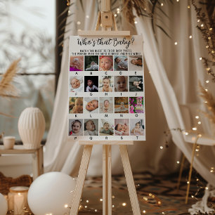 Who's That Baby Editable 20 Photo Baby Shower Game Poster