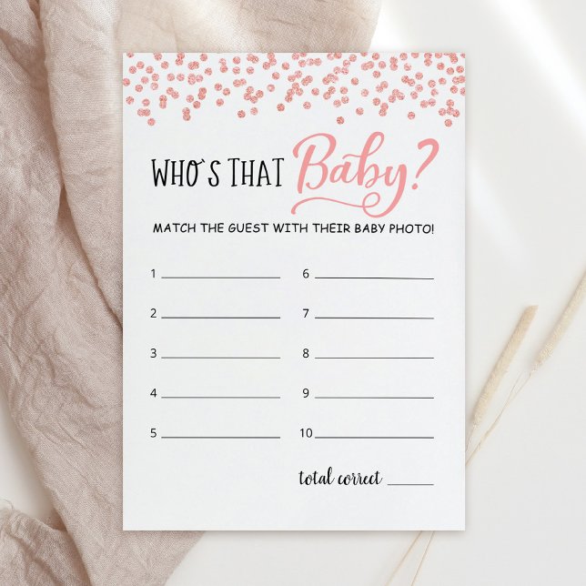 Who's that baby? Game Baby Shower Party Card (Creator Uploaded)