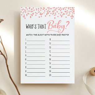 Who's that baby? Game Baby Shower Party Card