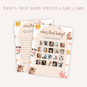 Who's That Baby Photo Game and Answer Card