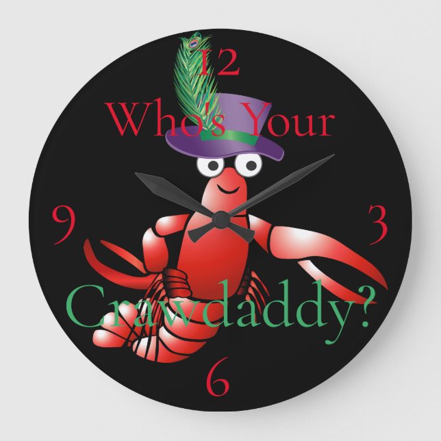 Who's Your Crawdaddy? Thunder_Cove Large Clock (Front)