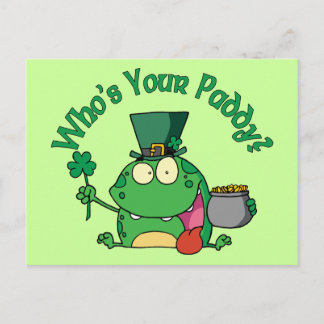 Who's Your Paddy Frog Postcard