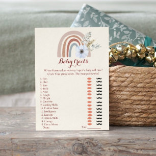 Whose features does mummy baby shower games postcard