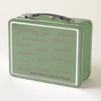 WHOSE NAME IS IT ?  / GREEN   STAINLESS  COLOR  