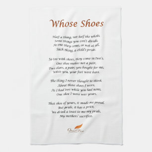 Whose Shoes Poem on Kitchen Towel