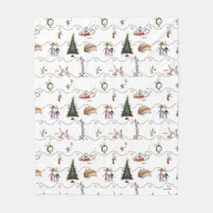 Whoville Christmas Garland Celebration Fleece Blanket