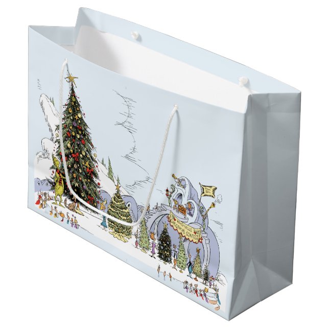 Whoville Christmas Tree Contest Large Gift Bag (Front Angled)