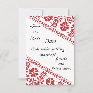 Wht and Rd Tatreez Wed. Save/the/Date Announcement