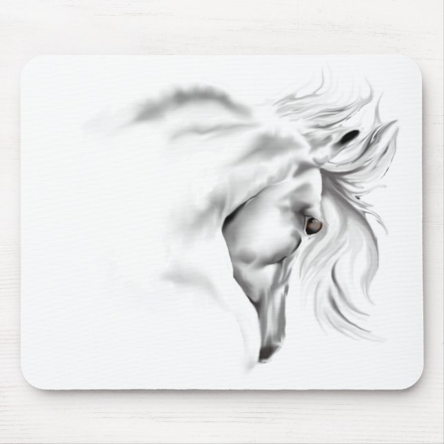 Whte Horse Head  Mousepad (Front)