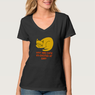Why are Cats Excited at 2am Cat Kitten Humor T-Shirt