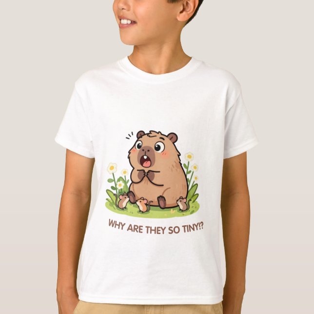 Why Are They So Tiny Capybara & Friends Kids Shirt (Front)