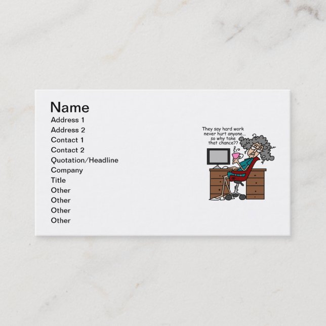 Why Chance Hard Work Humour Business Card (Front)