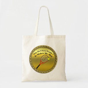 Why do I love tennis.It makes me hot(gold) Tote Bag