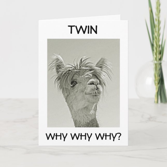 WHY DO YOU LOOK YOUNGER "TWIN" HAPPY BIRTHDAY CARD (Front)