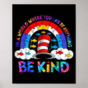 Why Fit in Doctor Teacher Cat in Hat Cool Autism Poster