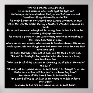 Why God created a middle child Poster