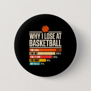 Why I Always Miss Funny Chart Basketball Hoop  6 Cm Round Badge