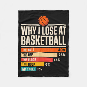 Why I Always Miss Funny Chart Basketball Hoop Fleece Blanket
