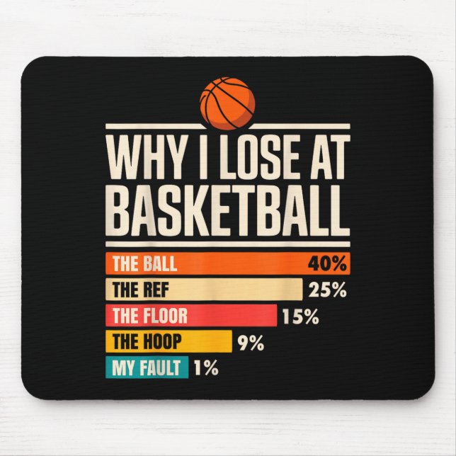 Why I Always Miss Funny Chart Basketball Hoop  Mouse Pad (Front)