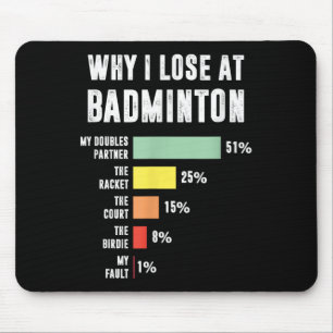 Why I Lose At Badminton, Funny Badminton Player Mouse Pad