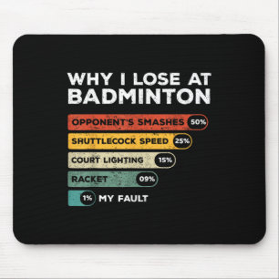 Why I Lose At Badminton Funny  Mouse Pad
