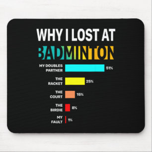 Why I Lose At Badminton Funny Reason Play Shuttle  Mouse Pad